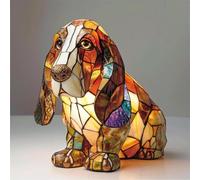 Dog Series Art Night Light,Cute Pet Dogs Themed LED Table Lamps,Stained Resin French Bulldog Tabletop Night Light,Fun Gift for Dog Lovers,Vintage Animal Home Decor