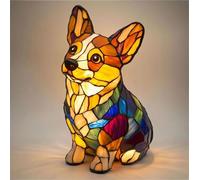 Dog Series Art Night Light,Cute Pet Dogs Themed LED Table Lamps,Stained Resin French Bulldog Tabletop Night Light,Fun Gift for Dog Lovers,Vintage Animal Home Decor