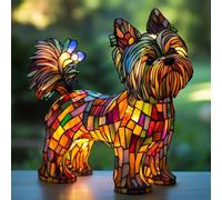 Dog Series Art Night Light,Cute Pet Dogs Themed LED Table Lamps,Stained Resin French Bulldog Tabletop Night Light,Fun Gift for Dog Lovers,Vintage Animal Home Decor