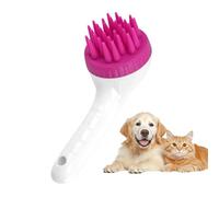 Dog Shampoo Brush, Long Handle Pet Scrubber, Soft Silicone Exfoliator, Press Dispensing, Grooming and Massaging, Perfect for Dogs, Cats, and Small Pets, 19 x 7,5 x 9 cm Pink Blue Green