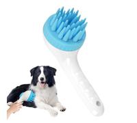 Dog Shampoo Brush, Puppy Scalp Exfoliator, Long-Handle Press Scrubber, Gentle Massaging Grooming Tool, Soothing Bath Accessory for Dogs and Cats, 7.48x2.95x3.54 inches
