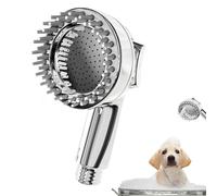 Dog Showe - Dog Shower Attachment | 4-Point Universal Interface, Pet Bathing Tool, 2-in-1 Silicone Bristle Massage Shower Head With Water Switch For Indoor Outdoor Grooming And Cat Wash