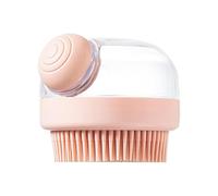 Dog Shower Brush, Dog Scrubber for Bath, Portable Dog Washing Brush, Pet Bath Brush with Shampoo Dispenser, 2.76x3.35x3.35 Inches Pet Grooming Brush for Dogs and Cats, Ash, Pink Green & Blue