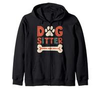 Dog sitter divertente zampa osso design Felpa con Cappuccio