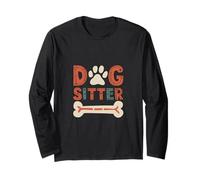 Dog sitter divertente zampa osso design Maglia a Manica
