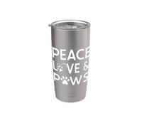 Dog sitter Peace Love and Paws Bicchiere termico in acciaio inox doppia parete
