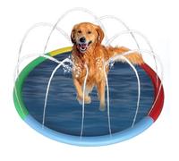 Dog Splash Pad Pool, Water Spray Play Mat, Quick Connect Hose Attachment, Slip Resistant Exterior, Large Size, Excellent for Backyard Beach Park Yard Home Outdoor Pet Cooling Fun