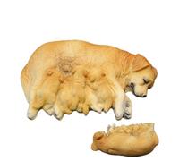 Dog Statue, Golden Retriever And Resin Sculpture, Resin Realistic Hand-Painted Figurine For Garden Or Home Decor, Weather-Resistant Outdoor Display Gift For Dog Lovers, 8.3x5x2cm