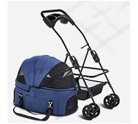 Dog Stroller for Medium Dogs, Pet Carriage Stroller for Small Medium Dogs/Cats, Dog Pram Cat Strollers Premium Pet Pushchair Detachable Carrier Trolley with Cup Holder(Blue)
