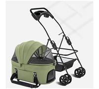 Dog Stroller for Medium Dogs, Pet Carriage Stroller for Small Medium Dogs/Cats, Dog Pram Cat Strollers Premium Pet Pushchair Detachable Carrier Trolley with Cup Holder(Green)