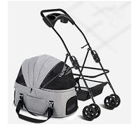 Dog Stroller for Medium Dogs, Pet Carriage Stroller for Small Medium Dogs/Cats, Dog Pram Cat Strollers Premium Pet Pushchair Detachable Carrier Trolley with Cup Holder(Grey a)