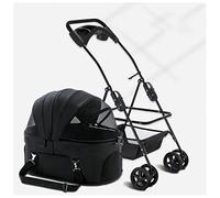 Dog Stroller for Medium Dogs, Pet Carriage Stroller for Small Medium Dogs/Cats, Dog Pram Cat Strollers Premium Pet Pushchair Detachable Carrier Trolley with Cup Holder(Black)