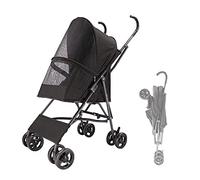 Dog Strollers for Small Dogs, Pet Pram Umbrella Structure Lightweight Pet Dog Stroller for Cats Puppy & Kitten, Travel Carrier Breathable Dog Prams Pushchairs for Small Dogs(Nero)