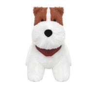 Dog Stuffed Animal, Highland Terrier Puppy Plush, Cute Soft Throw Pillow, Animal Doll 9.8 Inches for Bedroom, Home Décor, Store Collection, White Brown