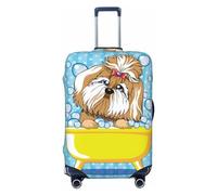 Dog Takes a Bath in the Bathtub - Copertura elastica per valigia, 45-81 cm, Nero , M