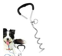 Dog Tie Out Stake, Heavy Duty Traction, 3,54 x 15 in Twist Proof Pet Tether, antiscivolo ergonomico, rust resistente in acciaio per esterni Yard, Sand, Playpen, Recinzione, Campeggio