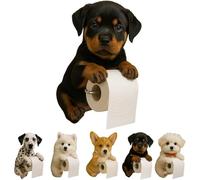Dog Toilet Paper Holder, Animal Toilet Paper Holder, Realistic 3D Printed Dog Paper Towel Holder for Bathroom & Kitchen Paper Stand Storage Rack (Black Dog)