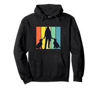 Dog Trainer e Due Cuccioli Cani Retro Tramonto Felpa con Cappuccio