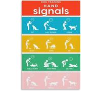 Dog Training Hand Signals Educational Poster for Pet Owners