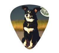 Dog Under Moon - Set di 12 plettri per chitarra, inclusi 3 spessori di plettri per chitarre acustiche, ukulele e altro ancora.