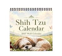 Dog Wall Calendar - Paper Puppy Artwork Planner | 21x21cm Seasonal Home Dec