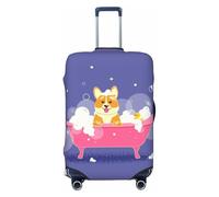 Dog Washes in a Pink Bath Travel Luggage Covers - Copertura elastica per valigie da 45,7-81,7 cm, Nero , S