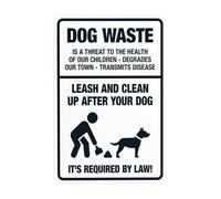 Dog Waste is a Threat to the Health of Our Children Leash and Clean Up After Your Dog Warning Sign, No Dog Poop Security Segnali in metallo per la sicurezza delle pareti aziendali Attenzione