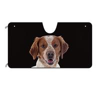 Dog White And Brown Brittany Spaniel Black Copertura Parabrezza Pieghevole Parasole per Parabrezza Auto Contro I Raggi UV Front Window Sunshade Universale per Camion Veicoli M