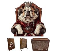 Dog Wooden Puzzle - Irregular Shape Jigsaw Puzzle Set, Relief Animal Design Brain Teaser Toy for Adults Men Women, Creative Family Game for Home, Office, Travel, Bedroom Living Room Use