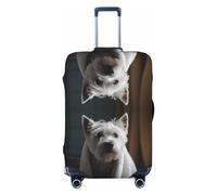 Dog Wrapped in Towel 1 copribagagli da viaggio - Elasticità Valigie Covers Protector per bagagli 45-81 cm, Nero , L