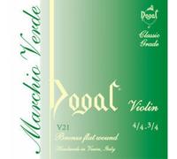 Dogal® »V21 VIOLIN SET MARCHIO VERDE 4/4-3/4 BRONZE« Corde per Violino - Bronze Flat Wound