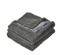 Dogat Coperta lavabile per cani, imbottita, 100 x 80 cm, coperta in pile per gatti, antiscivolo, per cani, gatti, porcellini d'India e altri animali, grigio scuro