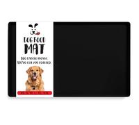 DogBuddy Tappetino per cibo e acqua per cani, impermeabile, in silicone per animali domestici, antiscivolo con bordi alti per ciotole per cani, essenziale per cuccioli S, 48,3 x 30,5 cm, nero)