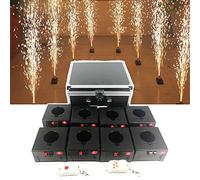 DOGC Accenditore per Fuochi D'Artificio A Freddo, Fuochi D'Artificio per Mini Fontane, 4/6/8 Pezzi Sistema Pirotecnico con Sparkler per Matrimoni, con Telecomando/Valigia,8pcs