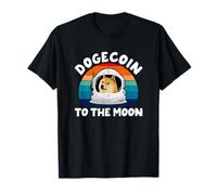 Doge Cryptocurrency Dogecoin To The Moon Retro Space Moon Maglietta
