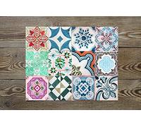 Doge Milano Set di 2 tovagliette rettangolari, 100% Made in Italy, Tovagliette americane antimacchia con stampa digitale, antiscivolo e lavabili, Modello Maiolica - Saranna, cm 40x30