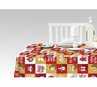 Doge Milano Tovaglia da cucina con stampa digitale, 100% Made in Italy, Tovaglia antiscivolo per sala da pranzo, lavabile e antimacchia, Modello Natale - Rebeckah, cm 240x140