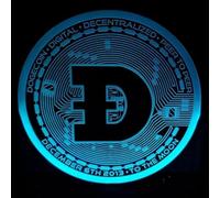 Dogecoin LED 3D inciso segno al neon luminosità regolabile per salotto bar festa salone club riunioni sala da gioco uomo grotta arte parete decorazione