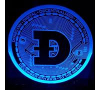 Dogecoin LED 3D inciso segno al neon luminosità regolabile per salotto bar festa salone club riunioni sala da gioco uomo grotta arte parete decorazione