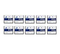 Dogfish 10Pack 512MB Compact Flash Card Scheda di Memoria Industriale CF Tipo I ad Alte Prestazioni FAT16 per Apparecchiature Industriali e Fotocamere Digitali Vintage