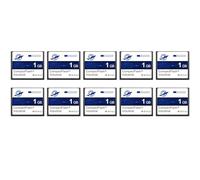 Dogfish Compact Flash Card 1GB 10PACK Scheda di Memoria Industriale CF Tipo I ad Alte Prestazioni FAT16 per Apparecchiature Industriali e Fotocamere Digitali Vintage