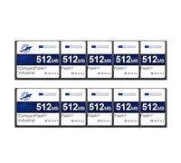 Dogfish Compact Flash Scheda di Memoria 512MB 10PACK, Industriale CF Card Tipo I per Attrezzature Industriali, Macchine CNC, Sistemi Embedded e Vecchie Fotocamere