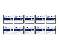 Dogfish - Scheda di memoria flash compatta da 2 GB, confezione da 10 pezzi, CF tipo I, FAT16, per apparecchiature industriali e fotocamere digitali vintage