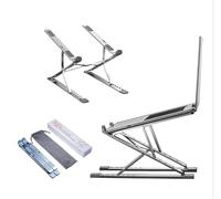 Dogfish Supporto Pc Portatile, Alluminio 7+9 Livelli Regolabile Laptop Stand, Pieghevole Ergonomico Porta Notebook, Raffreddamento Supporto Laptop per MacBook Pro/Air 10-17”