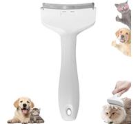 Doggocomfy Pet Comb Pro-Doggo Comfy Pet Hair Remover-Stainless Steel Deshedding Brush with Ergonomic Handle,V-Shaped Teeth for Long/Short Hair,Prevents Knots & Mats in Dogs & Cats (White,S)