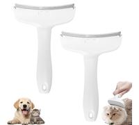 Doggocomfy Pet Comb Pro-Doggo Comfy Pet Hair Remover-Stainless Steel Deshedding Brush with Ergonomic Handle,V-Shaped Teeth for Long/Short Hair,Prevents Knots & Mats in Dogs & Cats (White,L+L)