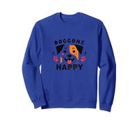 Doggone Happy: giocoso Cucciolo Faccia Amante dei Cani Felpa, Unisex per Adulti, Blu Reale, XXL