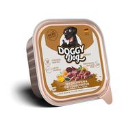 DOGGY Dog Paté cinghiale e cuori di pollame, 10 x 150 g, cibo umido per cani, senza cereali, con olio di salmone, mangime completo con patate e barbabietole, prodotto in Germania