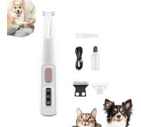 Doggykings 3 in 1 Electric Dog Trimmer, Doggy Kings Trimmer, Low Noise Rechargeable Waterproof with Led Light, Pet Shaver for Paws Eyes Ears Face Rump (F5White+Replacement)