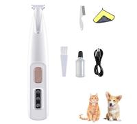Doggykings 3 in 1 Tosaerba elettrico per cani e gatti ricaricabile e impermeabile con luce LED a basso rumore, per cani e gatti (bianco)